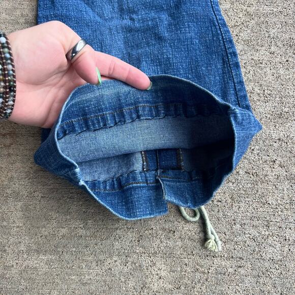 Vintage Y2K Mudd Low Rise No Waistband Lace Up Front Flare Jeans Size 13 - Picture 6 of 8